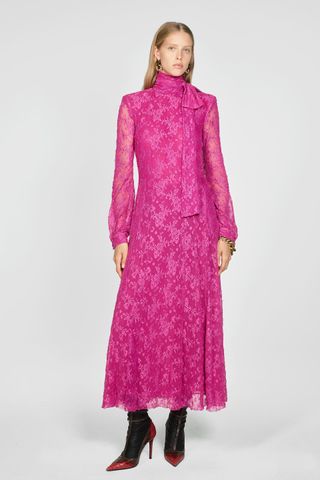 Zara + Lace Dress With Bow