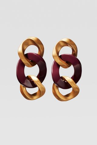 Zara + Limited Edition Contrast Link Earrings