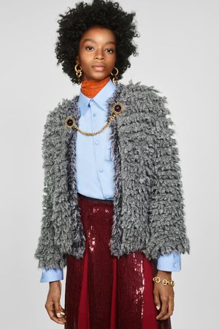 Zara + Faux Shearling Coat