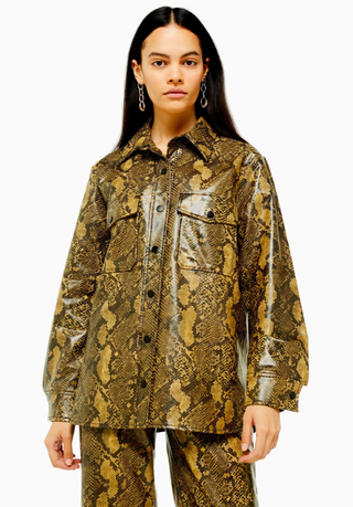 Topshop + Snake Faux Leather PU Shirt