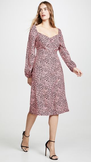 Re:named + Amanda Leopard Midi Dress
