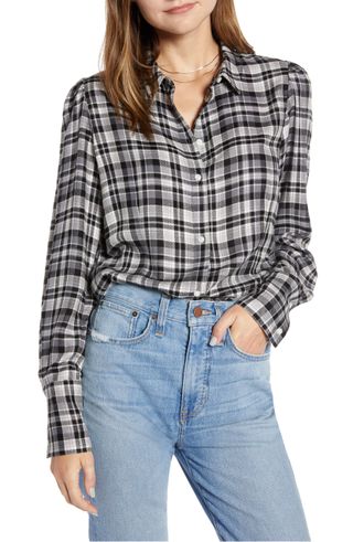 Something Navy + Fitted Flannel Top