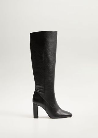 Mango + Leather High-Leg boots