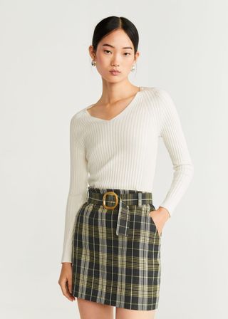 Mango + Plaid Miniskirt