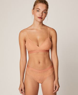 Oysho + Elastic and Lace Triangle Bra