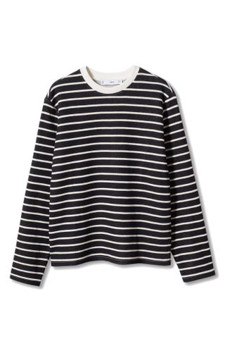Mango + Stripe Cotton Blend Sweatshirt