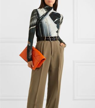 Peter Do + Printed Stretch-Jersey Turtleneck Top