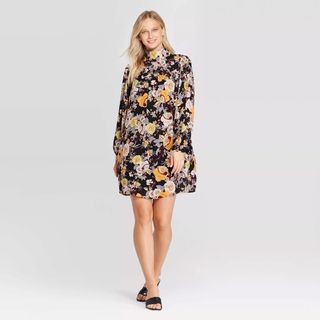 Who What Wear x Target + Mock Turtleneck A-Line Mini Dress