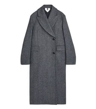 Arket + Double-Breasted Tweed Coat