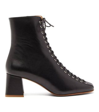 By Far + Becca Lace-up Leather Ankle Boots