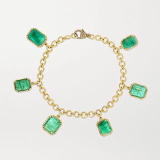 Sylvia & Co + Gold 18k Gold Emerald Bracelet