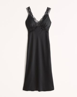 Abercrombie + Satin Slip Midi Dress