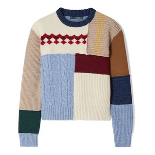 AlexaChung + Patchwork Wool Sweater
