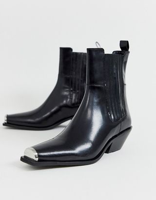 ASOS + Ambition Premium Metal Toe Western Boots