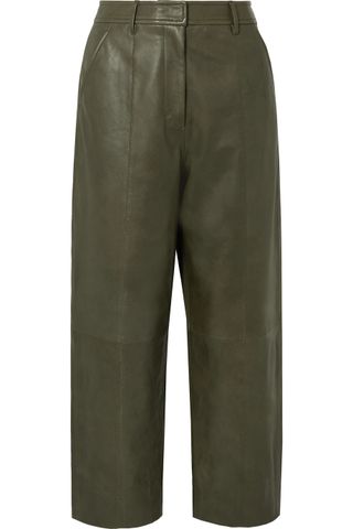 Jason Wu + Fatigue Cropped Paneled Leather Trousers