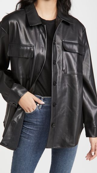 Re:Named + Faux Leather Shacket