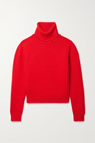 &Daughter + + Net Sustain Fintra Crop Wool Turtleneck Sweater