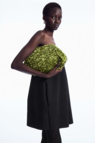 COS + Oversized Sequinned Framed Clutch