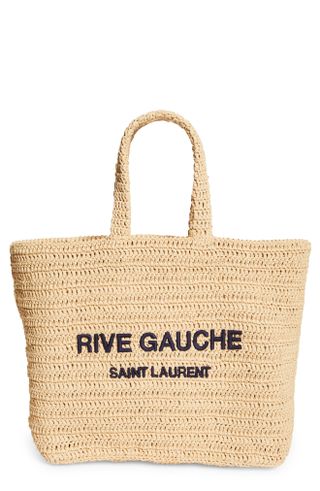 Saint Laurent + Rive Gauche Logo Crochet Tote