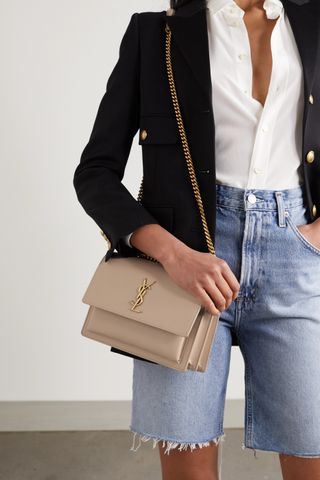 Saint Laurent + Sunset Medium Leather Shoulder Bag