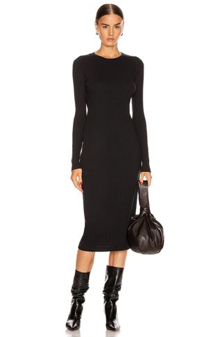 Re/Done + Long Sleeve Ribbed Dress