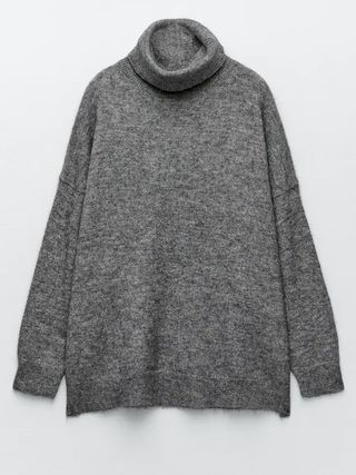 Zara + Oversize Alpaca Wool High Neck Sweater
