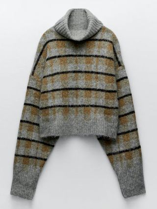 Zara + Check Alpaca Wool Sweater