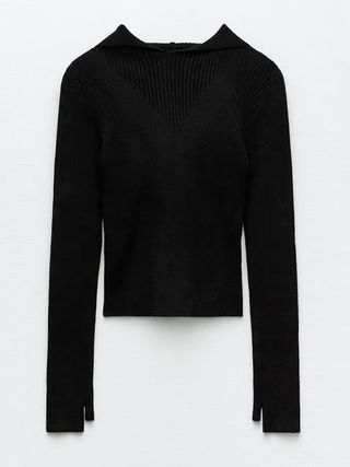 Zara + Knit Sweater With Thumb Detail