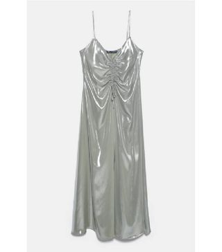 Zara + Metallic-Effect Dress
