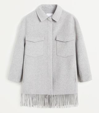 Mango + Fringed Wool-Blend Jacket