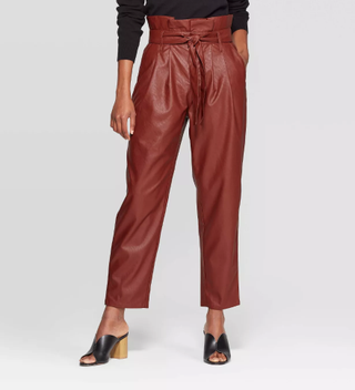 Who What Wear x Target + Mid-Rise Straight Leg Paperbag Pants