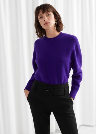 & Other Stories + Textured Knit Relaxed Sweater