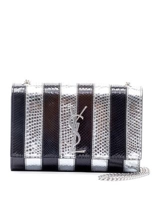 Saint Laurent + New Kate Small YSL Monogram Striped Python Crossbody Bag