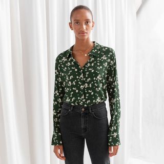 & Other Stories + Floral Print Button Up Blouse