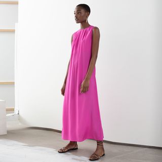 & Other Stories + Open Tie Back Midi Dress