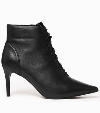 Marks & Spencer + Leather Lace Up Stiletto Heel Ankle Boots