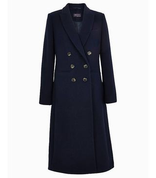 Marks and Spencer + Wool Blend Waisted Overcoat