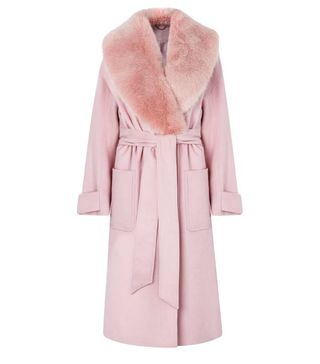 Kitri + Ava Pink Wool Blend Coat