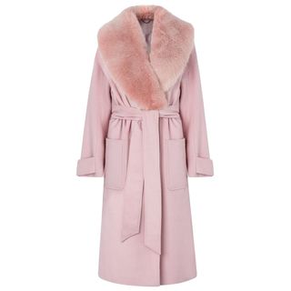 Kitri + Ava Pink Wool Blend Coat