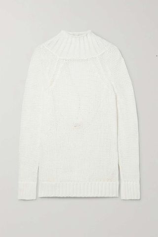 Khaite + Flora Open-Back Cotton-Blend Sweater