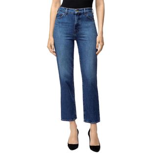 J Brand + Jules High-Rise Straight Leg Ankle Jeans in Metropole