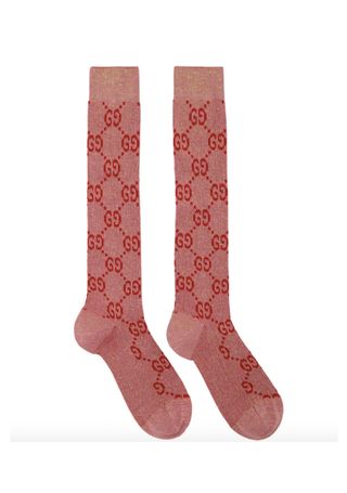 Gucci + Pink Crystal GG Socks