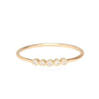 Zoe Chicco + 14ct Yellow Gold and Diamond Bezel Ring