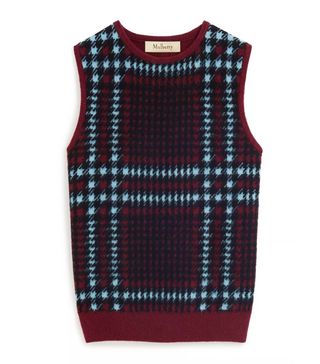 Mulberry + Burgundy Tri Colour Check Cashmere Blend