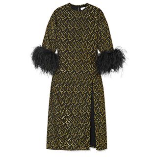 16Arlington + Billie Feather-Trimmed Dress