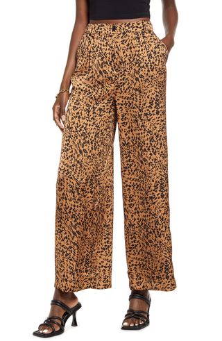 Open Edit + Abstract Print Satin Trousers