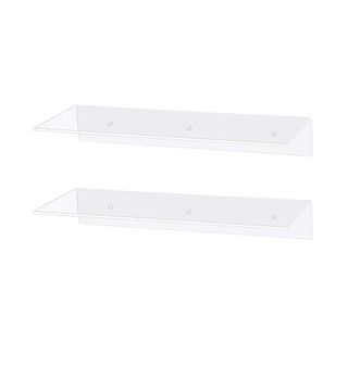 Jusalpha + Contemporary Clear Acrylic Floating Shelves
