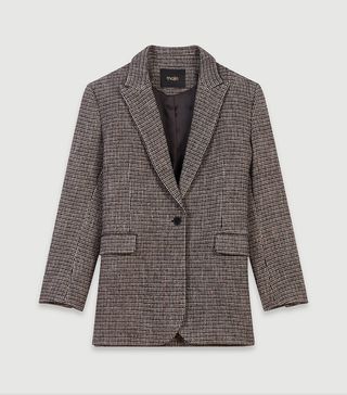 Maje + Checkered Jacket-Style Blazer