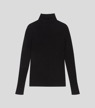 Maje + Light Ribbed Turtleneck Sweater