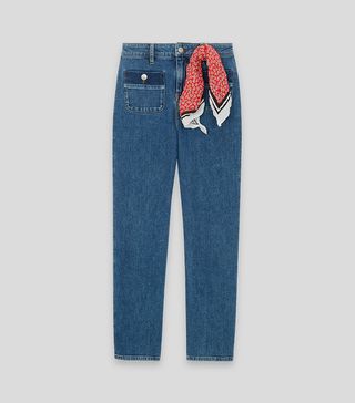 Maje + Cropped Washed Jeans